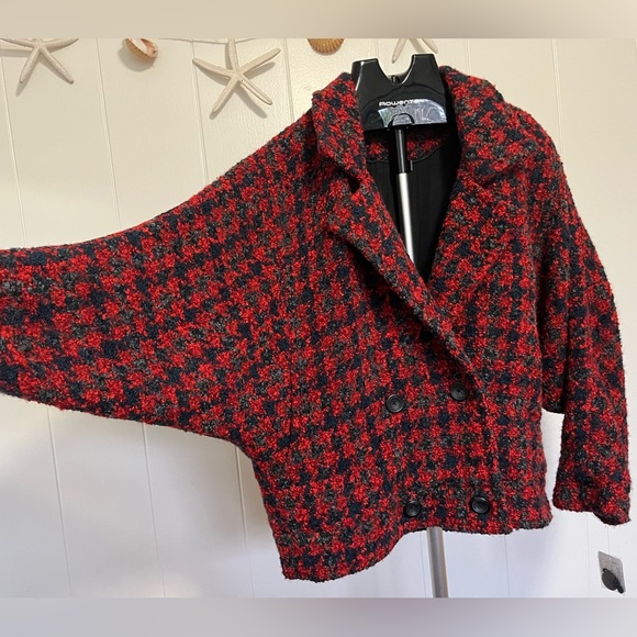 $348 FREE PEOPLE boucle baby tweed red coat S worn 3 times - Picture 7 of 7